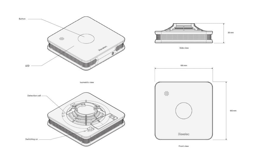 Smoke detector. 10-year battery / Détecteur de fumée